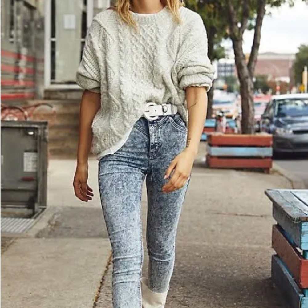 Free People We The Free Acid Wash Skinny Jeans Vintage-Inspired Stretchy